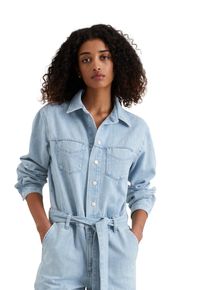 Marc O'Polo Damen Overall "made with Orange Fiber", blau, Gr. L, MARC O'POLO DENIM, unifarben, Obermaterial: 78% Baumwolle, 22% Lyocell; Futter: 100% Nicht