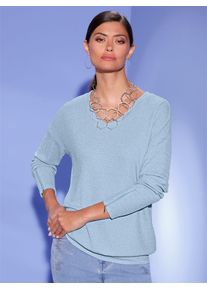 CRÉATION L CREATION L Damen Langarmshirt "Shirt", silber, Gr. 38, gemustert, 71% Polyamid, 14% Polyester, 10% metallisierte Fasern, 5% Elasthan, Shirts