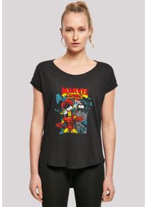 F4NT4STIC Damen T-Shirt "Long Cut T-Shirt 'Marvel Comics Trio Pose'", schwarz, casual, Gr. XS, Obermaterial: 100% Baumwolle, Shirts, Damen,Premium