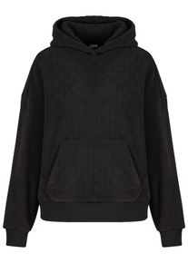Urban Classics Damen Kapuzenpullover "Urban Classics Ladies Jacquard Velvet Oversized Hoodie", schwarz, casual, Gr. XL, mehrfarbig, 100% Polyester,