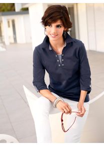 Casual Looks Damen 3/4-Arm-Shirt "Shirt", blau, Gr. 36, unifarben, gemustert, gestreift, 100% Baumwolle, Shirts