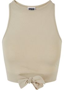 Urban Classics Herren Muskelshirt "Urban Classics Damen Ladies Cropped Knot Top", beige, casual, Gr. S, unifarben, 95% Baumwolle, 5% Elasthan, Shirts