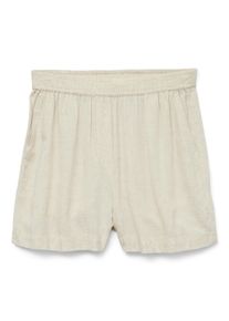 Véro Moda VERO MODA Damen Shorts "VMTHEA MW SHORTS WVN NOOS", weiß, modisch, Gr. M, meliert, Web, Obermaterial: 70% Viskose, 30% Leinen, Hosen