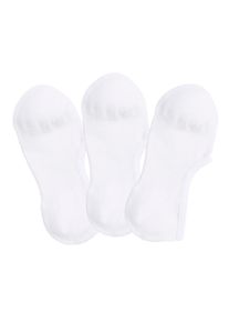 active by Lascana LASCANA ACTIVE Damen Füßlinge, Gr. 35, weiß, Baumwollmischung, unifarben, Socken, mit Pikee Struktur