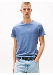 Tommy Jeans Herren T-Shirt "TJM ESSENTIAL SOLID TEE"blau moment, Basic, Gr. XL, Jersey, Obermaterial: 100% Baumwolle, Shirts, mit Rundhalsausschnitt