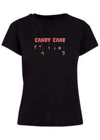 Merchcode Herren T-Shirt "Merchcode Damen Ladies Candy Cane Box Tee", schwarz, casual, Gr. L, bedruckt, 100% Baumwolle, Shirts