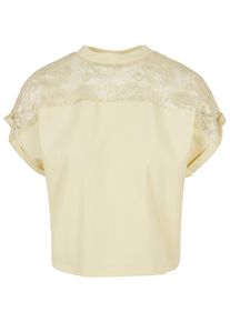 Urban Classics Herren T-Shirt "Urban Classics Damen Ladies Short Oversized Lace Tee", gelb, klassisch, Gr. 5XL, unifarben, 95% Baumwolle, 5%