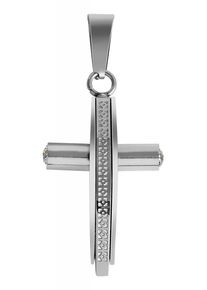 Adelia´s ADELIA ́S Damen Ketten-Anhänger "Neuheit 2025 - stilvoller Kreuz Anhänger aus Edelstahl", Edelstahl, silber, Edelstahl, Schmuckanhänger