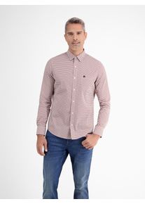 Lerros Herren Langarmhemd "Lerros Langarmhemd, modisch-minimal bedruckt", rot, Gr. XXL, 97% Baumwolle, 3% Elasthan, Hemden