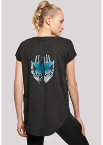 F4NT4STIC Damen T-Shirt "Skelett Hände Schmetterling", schwarz, casual, Gr. XS, Obermaterial: 100% Baumwolle, Shirts, Premium Qualität