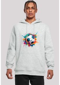 F4NT4STIC Herren Kapuzenpullover "Bunte Fußball Grafik", grau, casual, Gr. S, Obermaterial: 65% Baumwolle, 35% Polyester, Pullover, Premium Qualität