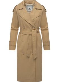 Ragwear Damen Trenchcoat "Longtrench", beige, klassisch, Gr. XXL, Obermaterial: 100% Baumwolle, Innenfutter: 100% Polyester, Mäntel, Eleganter