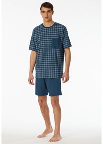 Schiesser Herren Shorty ""Comfort Essentials"", Gr. 56, blau, Single Jersey, Obermaterial: 100% Baumwolle, unifarben, casual, Homewear-Sets, mit
