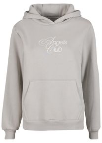 MISS TEE Damen Kapuzenpullover "Miss Tee Angels Club Ladies Fluffy Hoody", grau, casual, Gr. XS, mehrfarbig, 70% Baumwolle, 30% Polyester, Pullover
