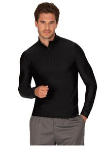 TRIGEMA Herren Sweatshirt "TRIGEMA Langärmeliges Sportshirt mit Reißverschluss", schwarz, sportlich, Gr. L, 92% Polyester, 8% Elastan, Sweatshirts