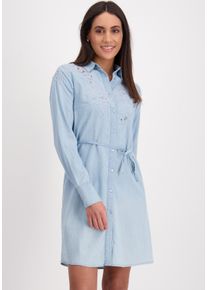 monari Damen Jeanskleid, blau, modisch, Gr. 36, unifarben, Web, Obermaterial: 68% Lyocell, 32% Baumwolle, Kleider, mit Bindegürtel
