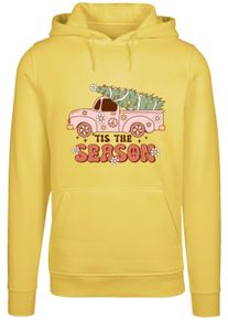 F4NT4STIC Damen Kapuzenpullover "Tis The Season Christmas Drivin Home", gelb, casual, Gr. S, Obermaterial: 65% Baumwolle, 35% Polyester, Pullover,