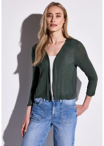 Street One Damen Cardigan, grün, casual, Gr. 34, unifarben, Stoff, 91% Viskose, 9% Elasthan, Strickjacken, mit 3/4 Ärmeln