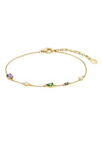 Amor Damen Armband "2033579", Silber 925 (Sterlingsilber)gelbgoldfarben, lila, kristallweiß, grün, lila, kristallweiß, grün, Silber 925