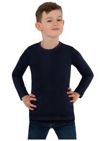 TRIGEMA Kinder Longsleeve "TRIGEMA Langarmshirt", blau, Basic, Gr. 140, 95% Baumwolle, 5% Elastan, Shirts