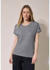 Cecil Damen T-Shirt, blau, casual, Gr. M, gestreift, Stoff, 60% Viskose, 40% Polyester, Shirts, aus softem Materialmix