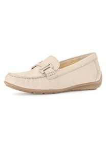 Gabor Damen Mokassin "FLORENZ", Gr. 41, beige, Nubukleder, unifarben, casual, Schuhe, Komfortschuh, Bequemschuh, Slipper in Weite G (=weit)