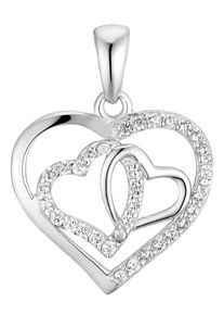 Amor Damen Herz-Anhänger "2023028", Silber 925 (Sterlingsilber), 0,98 g, silber, Silber 925 (Sterlingsilber), Schmuckanhänger, mit Zirkonia (synth.)