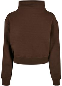 Urban Classics Damen Sweater "Urban Classics Damen Ladies Organic Short High Neck Crew", braun, Gr. 4XL, unifarben, 100% Baumwolle, Sweatshirts