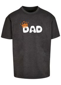 Merchcode Herren T-Shirt "Merchcode Herren Fathers Day - King Dad Heavy Oversize Tee", grau, casual, Gr. XXL, bedruckt, 100% Baumwolle, Shirts