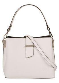 CLUTY Damen Henkeltasche, weiß, Leder, unifarben, leicht glänzend, Taschen, echt Leder, Made in Italy