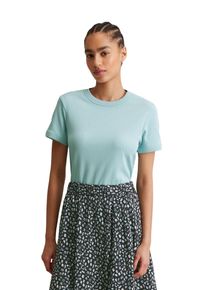 Marc O'Polo Damen T-Shirt "aus Eyelet-Single-Jersey", blau, Gr. XS, MARC O'POLO DENIM, unifarben, Obermaterial: 100% Baumwolle, Shirts