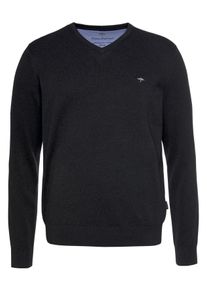 Fynch-Hatton Herren Strickpullover "Fynch-Hatton Pullover mit V-Kragen", grau, casual, Gr. XL, unifarben, Strick, Obermaterial: 100% Baumwolle,