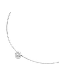 Damen Kette mit Anhänger "Anhänger mit Zirkonia an Omegareif, Silber 925", 43cm, Silber 925 (Sterlingsilber), weiß, Giorgio Martello MILANO, Silber