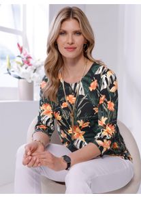 Classic Basics Damen 3/4-Arm-Shirt "3/4-Arm-Shirt", bunt, Gr. 46, geblümt, gemustert, mehrfarbig, bedruckt, 100% Baumwolle, Shirts
