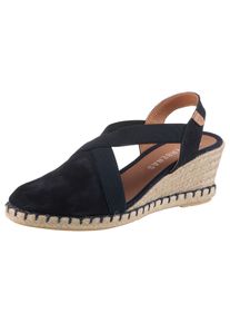 VERBENAS Damen Keilsandalette "Milena Serraje", Gr. 37, blau, Veloursleder, casual, Schuhe, Sommerschuh, Riemchensandale, Urlaubschuh, Keilabsatz mit