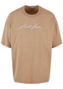 Karl Kani Herren T-Shirt "Karl Kani KK Autograph Washed Boxy Tee", beige, casual, Gr. XS, bedruckt, 100% Baumwolle, Shirts