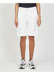 Gang Damen Bermudas "94CARLOTTA BERMUDA", weiß, casual, Gr. 31, unifarben, Web, Obermaterial: 97% Baumwolle, 3% Elasthan, Hosen, mit weitem Bein