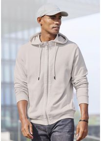 Herren Kapuzensweatjacke, beige, sportlich, Gr. S, AUTHENTIC LE JOGGER, unifarben, Sweatware, Obermaterial: 60% Baumwolle, 40% Polyester,