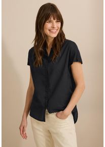 Cecil Damen Hemdbluse, schwarz, casual, Gr. XXL, unifarben, Web, 100% Baumwolle, Blusen, aus reiner Baumwolle