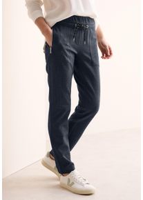 Cecil Damen Stoffhose "Style Tracey", blau, casual, Gr. M, unifarben, Web, Obermaterial: 71% Polyester, 24% Viskose, 5% Elasthan, Hosen, mit
