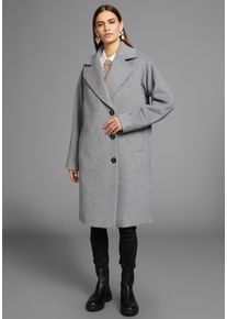 HECHTER PARIS Damen Wollmantel, grau, casual, Gr. 42, Obermaterial: 70% Polyester, 30% Wolle. Futter: 100% Polyester, Mäntel, in asymmetrischer