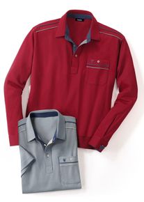CLASSIC Herren Poloshirt "Langarm-Poloshirt", grau, Gr. 44, unifarben, 62% Baumwolle, 38% Polyester, Shirts