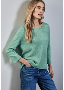 Street One Damen Strickpullover, grün, casual, Gr. 42, Strick, Obermaterial: 51% Polyester, 33% Polyacryl, 13% Baumwolle, 3% Elasthan, Pullover, mit
