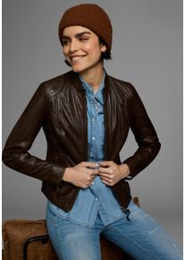 ALPENBLITZ Damen Lederjacke "Athen", braun, casual, Gr. 48, unifarben, Obermaterial: 100% Lammnappaleder. Futter: 100% Polyester, Jacken, aus weichem