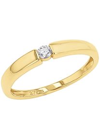 Amor Damen Fingerring "2037428/-29/-30/-31/-32", 58, Gelbgold 375, 1,2mm, gold, Gelbgold 375, Fingerringe, mit Zirkonia (synth.)