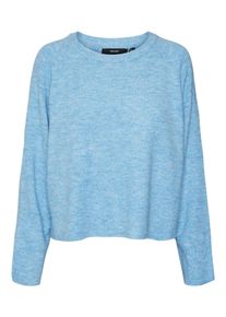 Véro Moda VERO MODA Damen Rundhalspullover "VMJUPITER LS O-NECK PULLOVER BF", blau, modisch, Gr. L, meliert, Strick, Obermaterial: 75% Polyacryl, 22%