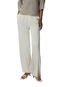 comma, COMMA Damen Stoffhose, beige, casual, Gr. 44, unifarben, Web, Obermaterial: 85% Viskose, 15% Polyester, Hosen, Wide Leg und eleatischem Bund