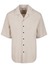 Urban Classics Herren Langarmhemd "Urban Classics Herren Relaxed Seersucker Short Sleeve Shirt", blau, Gr. XXL, unifarben, 100% Baumwolle, Hemden