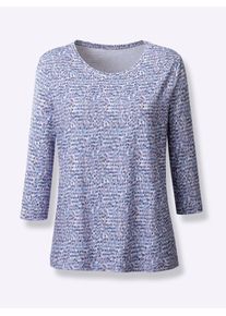 CLASSIC Damen 3/4-Arm-Shirt "Shirt", blau, Gr. 40, gemustert, mehrfarbig, bedruckt, 50% Baumwolle, 50% Modal, Shirts