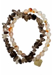 Firetti Armband Set "Multipack Schmuck Geschenk Zugarmbänder Steinarmband Edelstein", Stein-Silikon, bunt, Stein, Silikon, Armbänder, Made in Germany